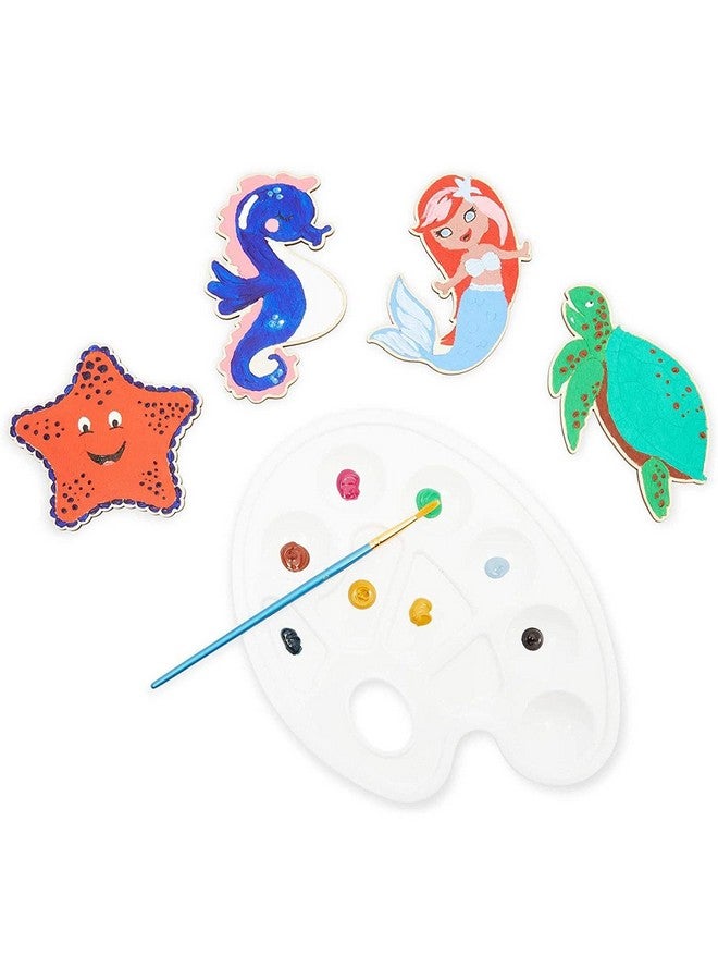 Bright Creations 24 Pieces Unfinished Sea Creatures Wood Cutouts For Crafts Wooden Ocean Animals (Turtle Seahorse Starfish Mermaid) - Image 2