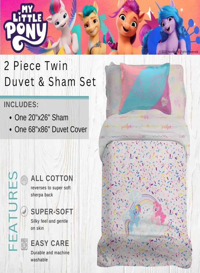 Franco My Little Pony Unicorn Kids Bedding Super Soft Premium Organic Cotton Duvet Cover with Sham, 2 Piece Twin Size, (Officially Licensed Product) - Image 2
