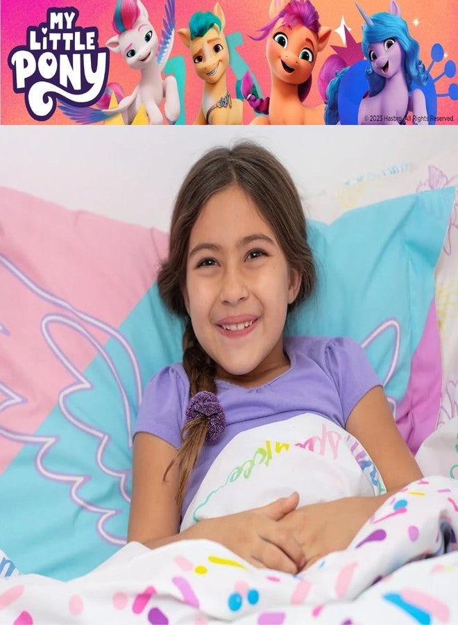 Franco My Little Pony Unicorn Kids Bedding Super Soft Premium Organic Cotton Duvet Cover with Sham, 2 Piece Twin Size, (Officially Licensed Product) - Image 4