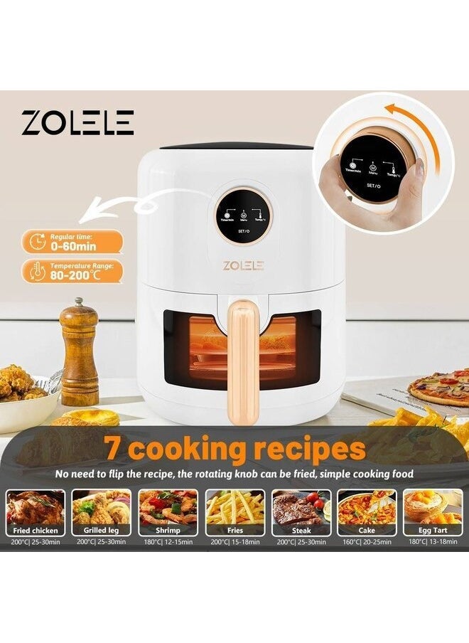 Smart Electric Non Stick Air Fryer, 4.5L Capacity, Transparent Oven, 6 Cooking Modes, Knob Control, 1400W Power, Low Oil Consumption, Fast and Even Heating, White - pzsku/ZE45802E456C0563325B5Z/45/_/1716466635/86a79021-005e-4131-b80c-d6fae9689d49