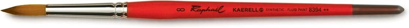 Kaerell Short Handle Watercolor Brush, Round, 8, Natural