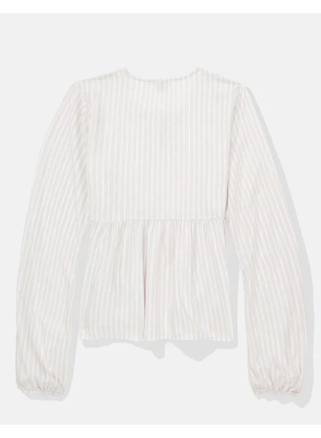 American Eagle Balloon Sleeve Tiered Top