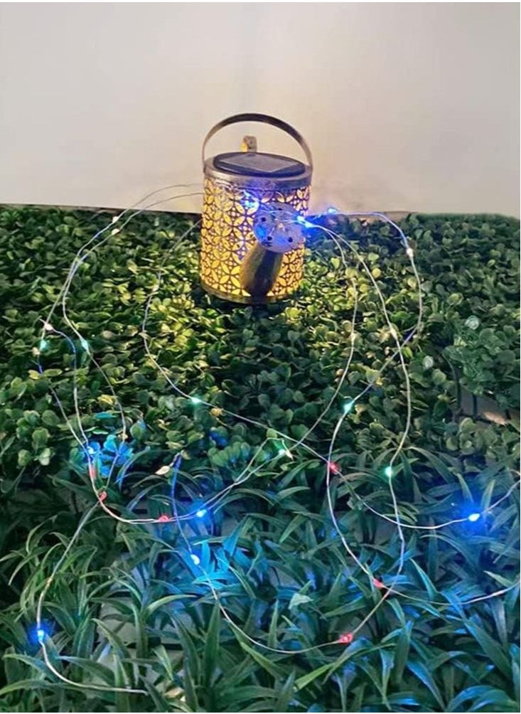 Perfii Watering Can Solar Lights Waterfall Lights and Diwali Lights LED Garden Shower Lights for Festival Party Patio Yards Lawn Diwali Diya Decorating, Waterproof Solar Lantern Waterfall String Lights  - Image 3