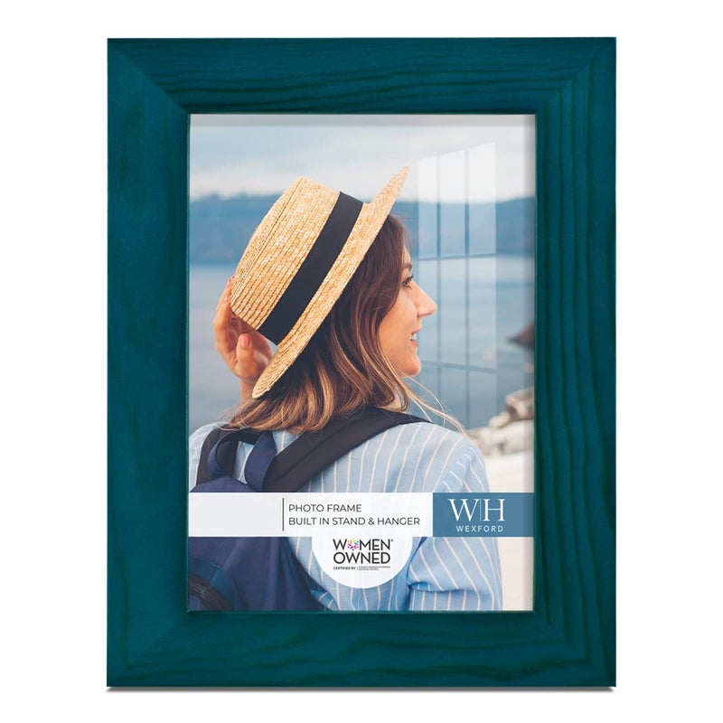 Renditions Gallery 35x5 inch Picture Frame Ocean Blue Wood Grain Frame Highend Modern Style Made of Solid Wood and High Definition Glass for Wall and Tabletop Photo Display