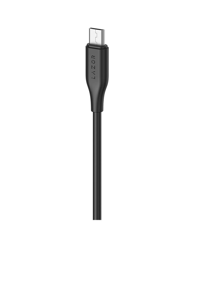 Lazor Flux USB to Micro-USB Charging Cable CM85 Black- 1m - Image 3