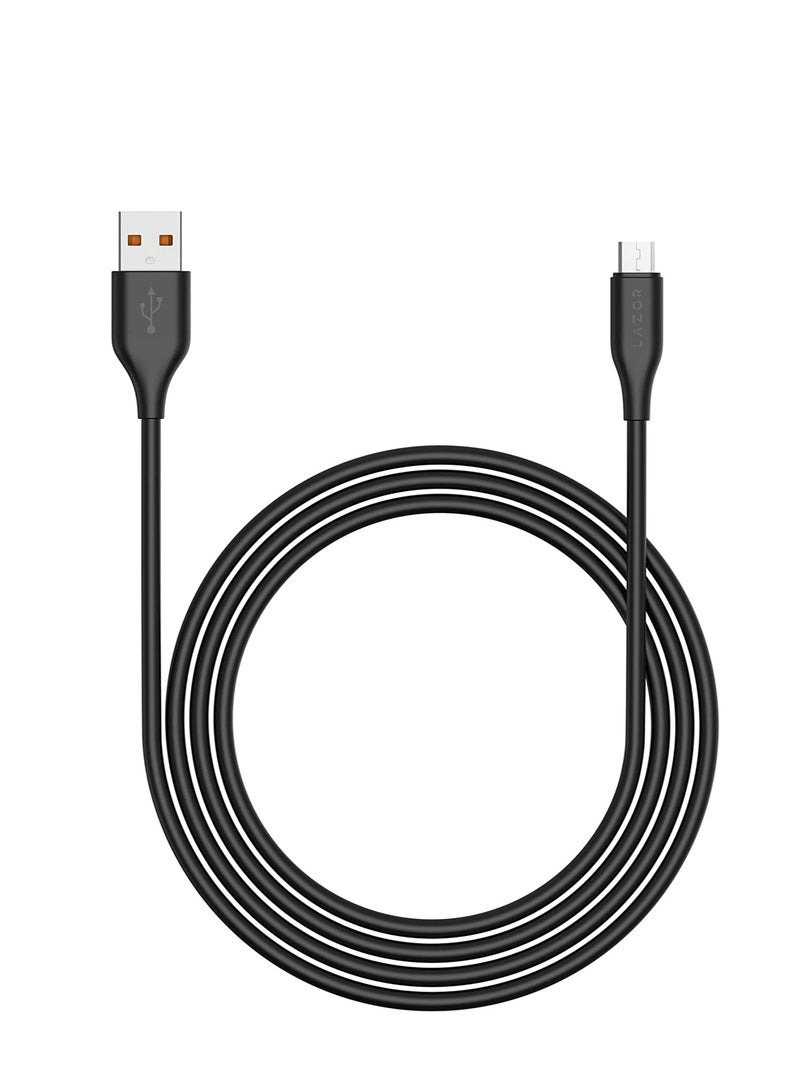 Lazor Flux USB to Micro-USB Charging Cable CM85 Black- 1m - Image 1
