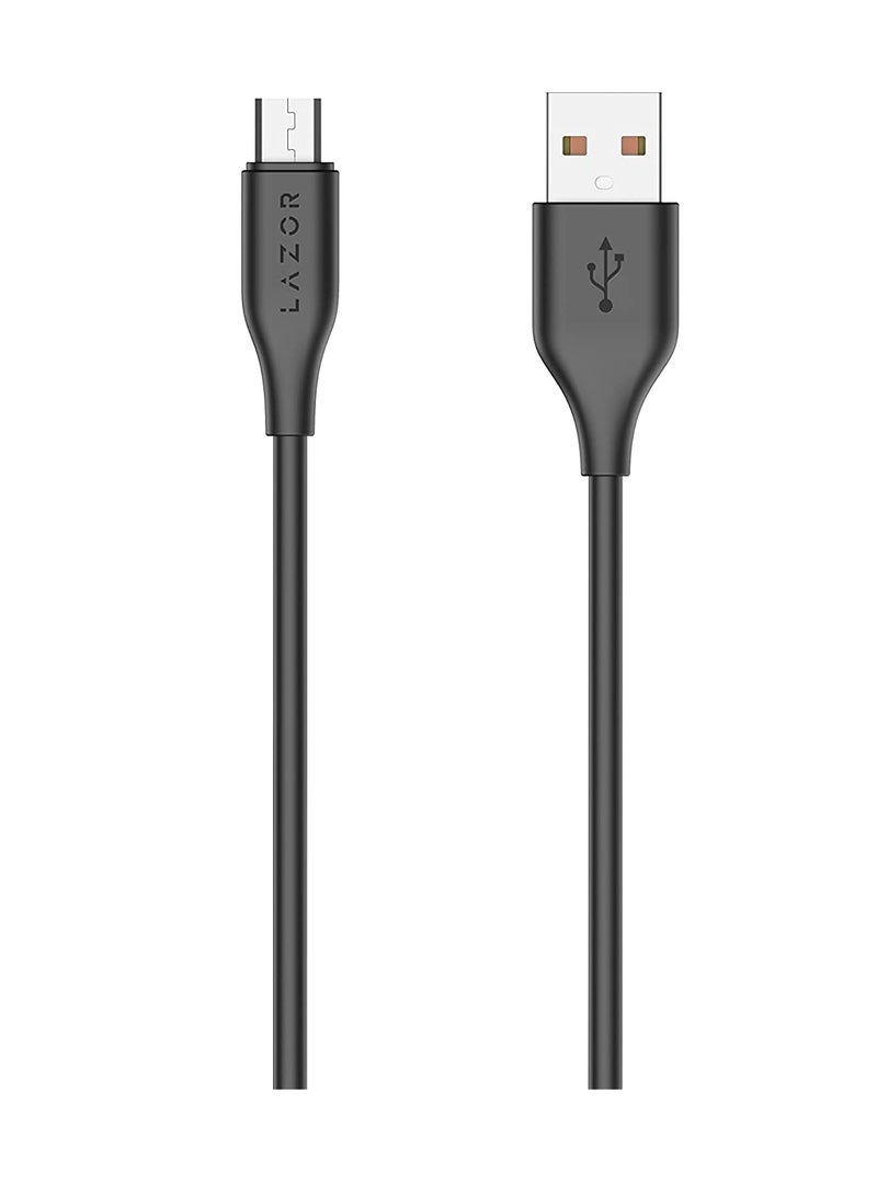 Lazor Flux USB to Micro-USB Charging Cable CM85 Black- 1m - Image 2