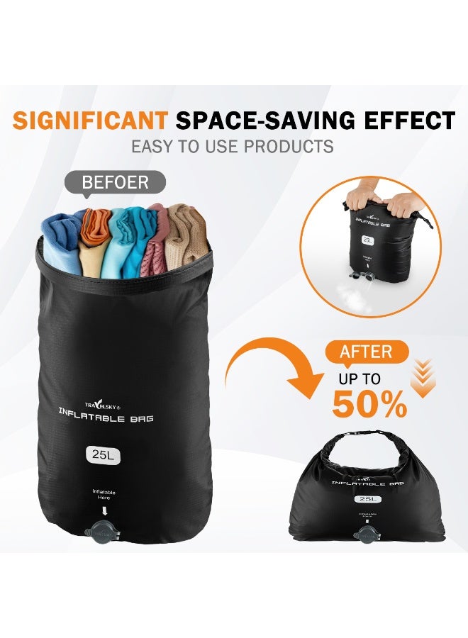 2-Pack Portable Travel Compression Storage Bags for Clothes, Ideal for Travel & Wardrobe Space Saving Organization - Image 3