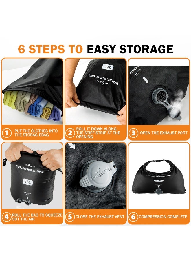 2-Pack Portable Travel Compression Storage Bags for Clothes, Ideal for Travel & Wardrobe Space Saving Organization - Image 5