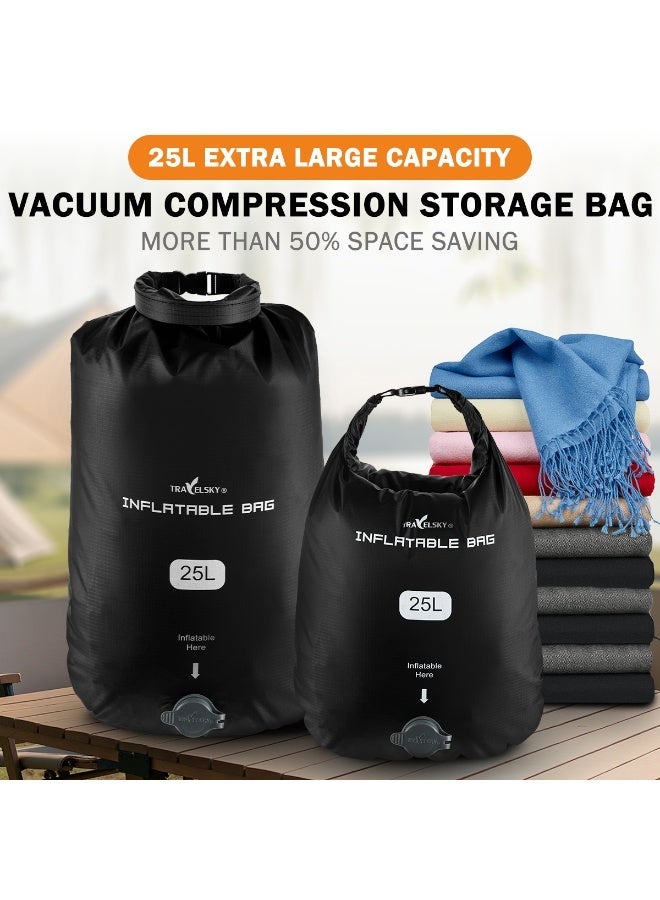 2-Pack Portable Travel Compression Storage Bags for Clothes, Ideal for Travel & Wardrobe Space Saving Organization - Image 1