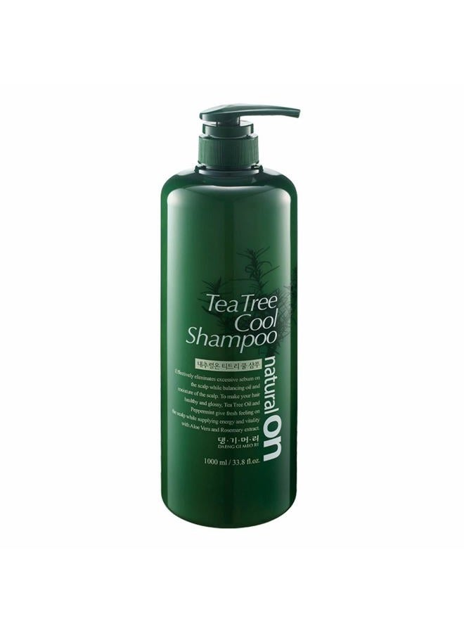 DAENG GI MEO RI Tea Tree Cool Shampoo, Tea Tree Oil and Aloe Vera Extracts give a Refreshing Feeling to Oily Hair, Moisture to Dry Hair, Soft and Mild Cleansing Effect, 1000ml - Image 1