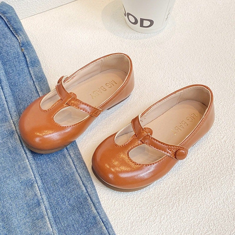 Girls'' Leather Shoes 2026 Spring and Autumn New Children''s Shoes Girls'' Princess Shoes Soft Sole Non-Slip Loafers Baby Flats - Image 1