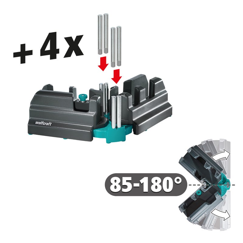 Wolfcraft wolfcraft Bevel and Mitre Box 48200 | 2-in-1 steel mitre box with angle bisector for cutting skirting boards up to 100 mm high and measuring the corner angles of a room - Image 2