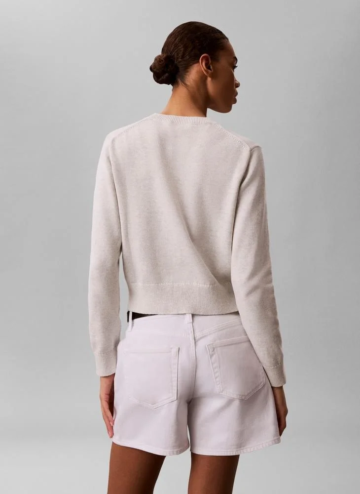 Calvin Klein Jeans Monologo Embroidery Cropped Jumper