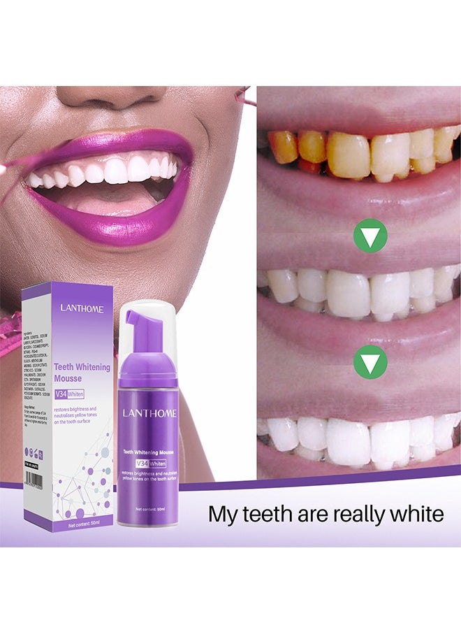 Lanthome Purple Teeth Whitening Mousse, Stain Remover, Teeth Whitening Booster, Purple Toothpaste (50ml)  - Image 2