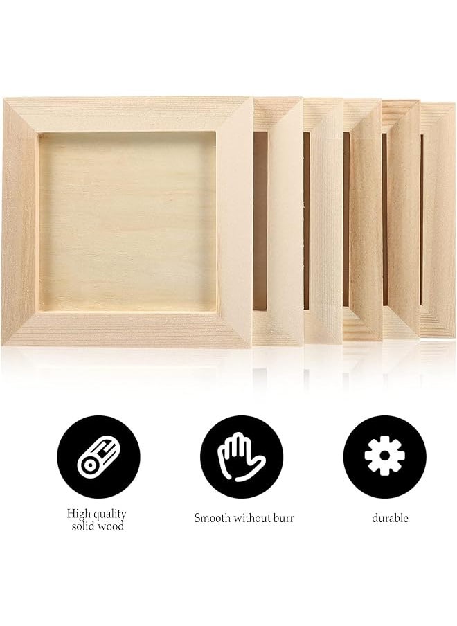 erorex Wooden Picture Frames Unleash Creativity With 6 Diy Perfect 4.7X4.7 Inch Unfinished Wood Photo Frames For Kids And Adults. Ideal For Arts Crafts And Diy Painting Projects  - Image 3