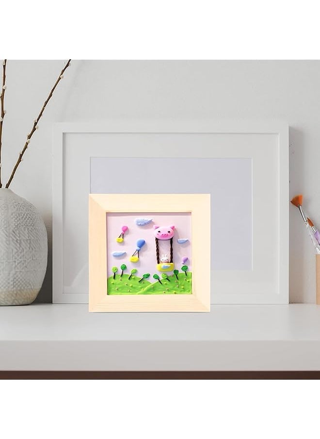 erorex Wooden Picture Frames Unleash Creativity With 6 Diy Perfect 4.7X4.7 Inch Unfinished Wood Photo Frames For Kids And Adults. Ideal For Arts Crafts And Diy Painting Projects  - Image 4