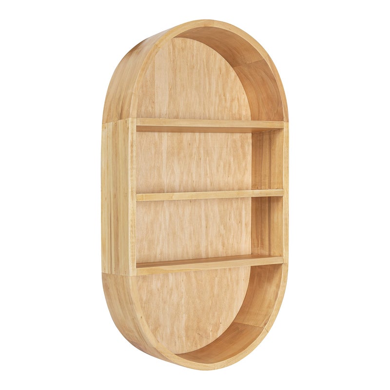 Kate and Laurel Kate and Laurel Hutton Scandinavian Capsule Wall Shelf 16 x 28 Natural Wood Geometric Modern Shelves for Wall 
