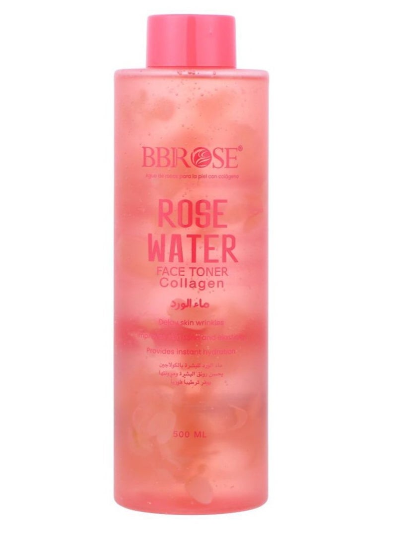 BBROSE Rose Water Face Toner With Collagen 500ml - Image 1