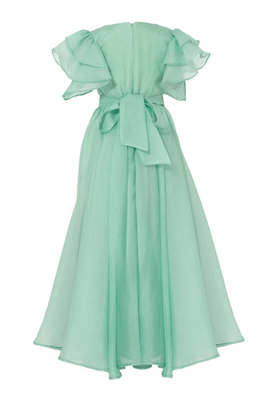 امري Ruffled Sleeve Maxi Dress