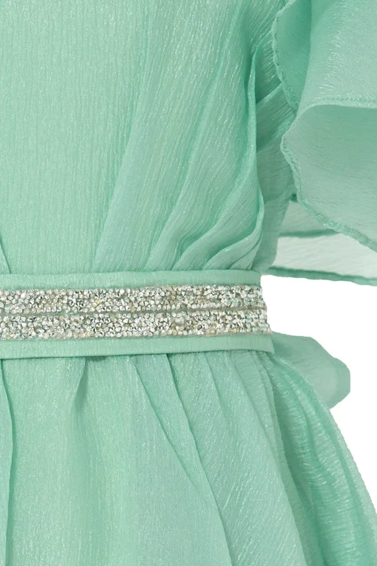 امري Ruffled Sleeve Maxi Dress
