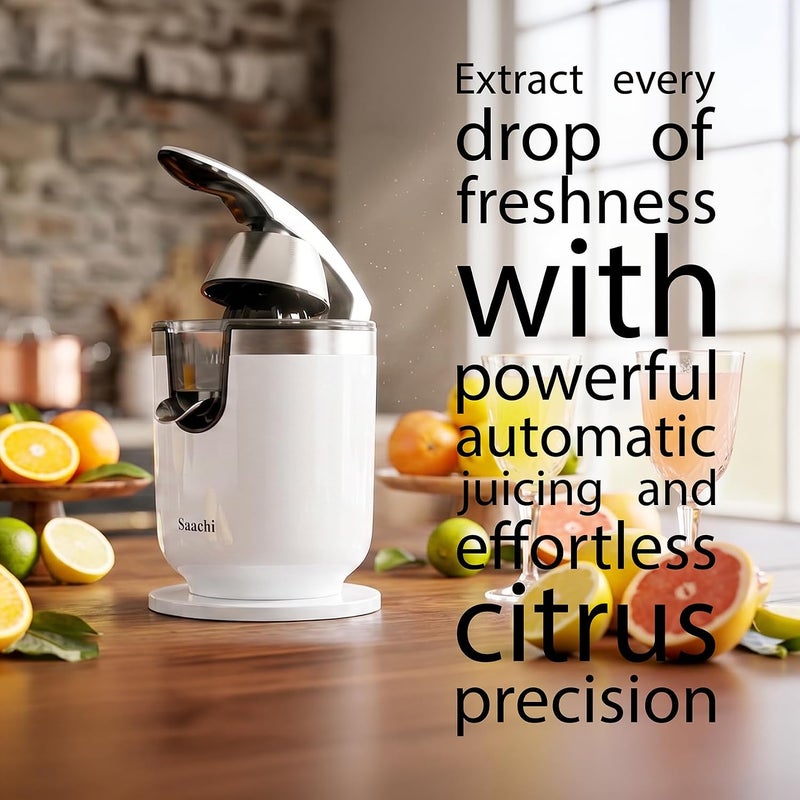 Saachi NL-CJ-4072-WH Citrus Juicer with Stainless Filter, White - Image 4