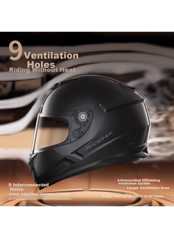 Phoenix New National Standard 3c Certified Electric Vehicle Anti-fog Dual Lens Motorcycle Full Helmet Electric Scooter Safety Helmet Four Seasons Universal Winter White - Image 1