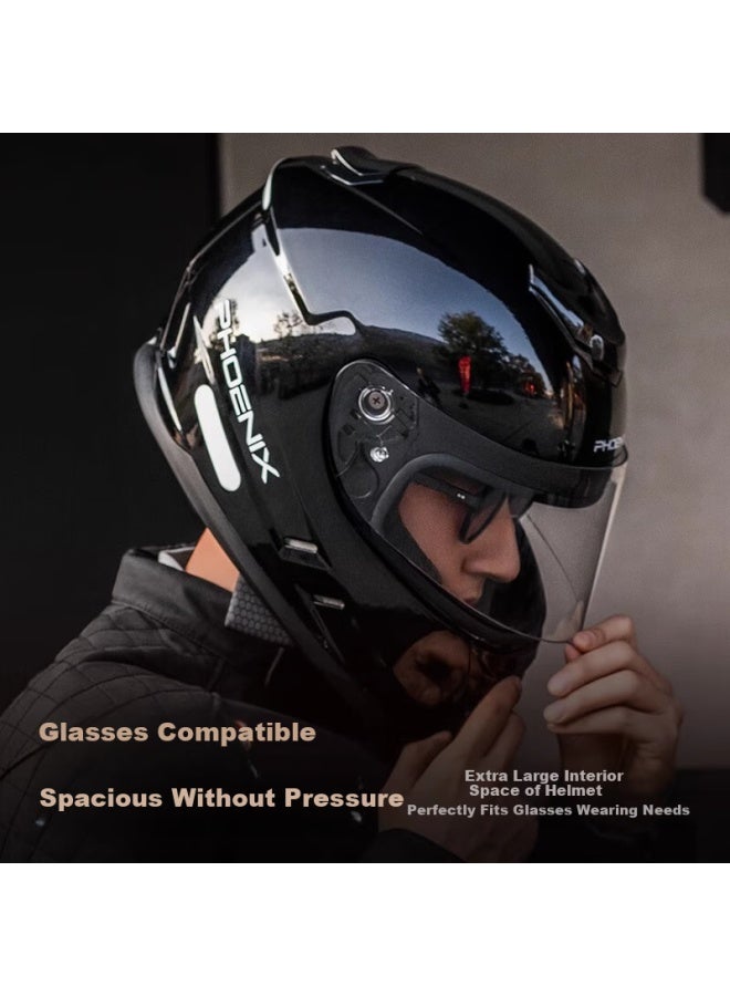 Phoenix New National Standard 3c Certified Electric Vehicle Anti-fog Dual Lens Motorcycle Full Helmet Electric Scooter Safety Helmet Four Seasons Universal Winter White - Image 3