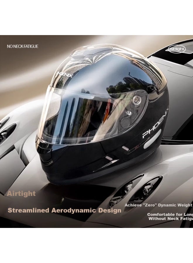 Phoenix New National Standard 3c Certified Electric Vehicle Anti-fog Dual Lens Motorcycle Full Helmet Electric Scooter Safety Helmet Four Seasons Universal Winter White - Image 2
