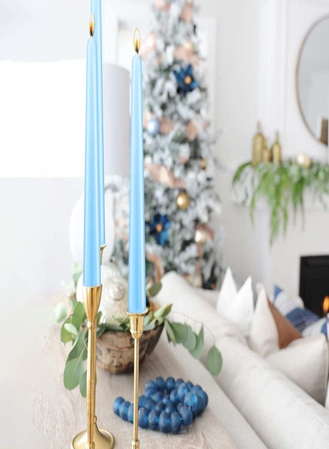 BERYSCEN 4 Pcs Baby-Blue Taper Candles for Home Decoration, 10×7/8 Inch Dripless Candlesticks, Great for Dinner Party Wedding and Emergency - Image 2