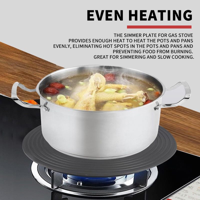 DYAYGPRGP Heat Diffuser for Gas Stove, 11 Inch Aluminum Non-Stick Coating Gas Stove Diffuser, Simmer Plate for Gas Stove, Provides Uniform Distribution of Heat, Great for Simmering and Slow Cooking - Image 2
