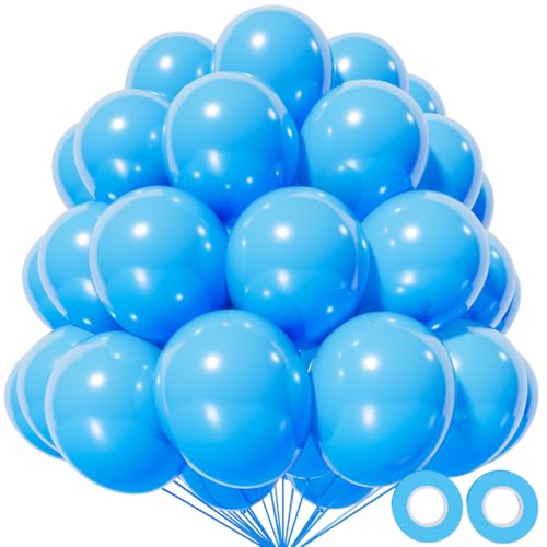 KAWKALSH Light Blue Balloon 110pcs 12 Inch Thickened Latex Party Balloons Helium Bright Color for Birthday Baby Shower Wedding Party Supplies Arch Garland Decoration - Image 1