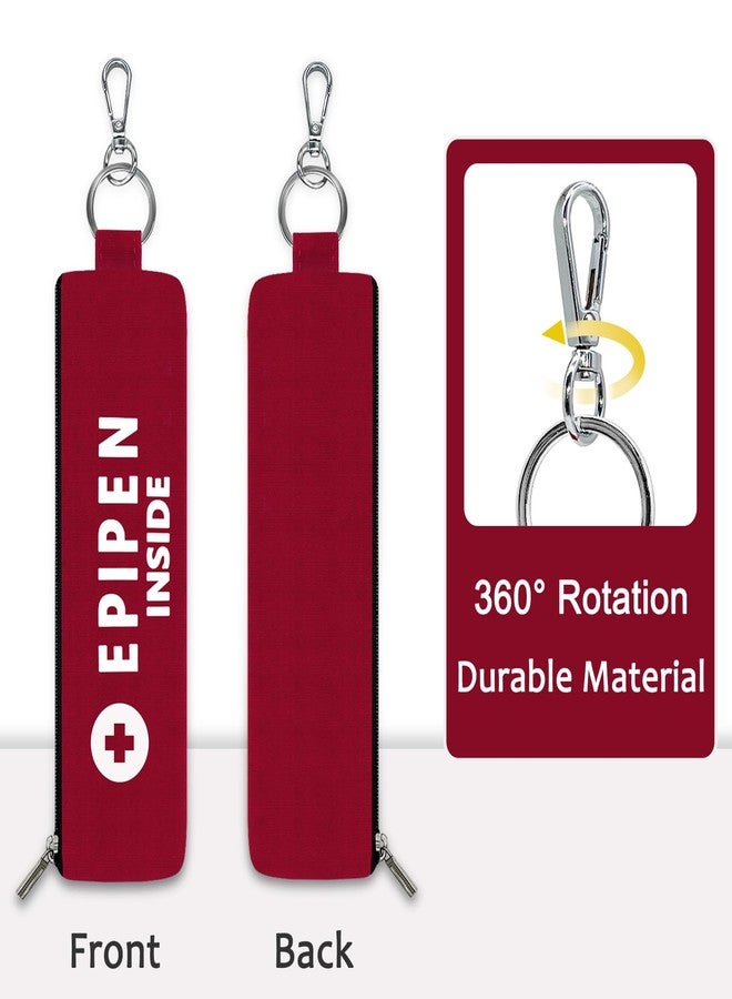 ICIMBI 1 Pack EpiPen Carry Case,Red Epipen Holder Bag with Carabiner-for 1 EpiPen Asthma Allergy Medication,Sports Outdoors Travel Epipen Case for Walking or Running - Image 3