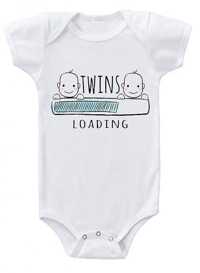 American Apple Baby Bodysuits Newborn Romper Half Sleeve Envelope Neck Cotton Blend Cute Outfit Twins, Twins Boy & Girls Rompers For Twins Baby Boy Girl (3-6 Months, Twins Loading)