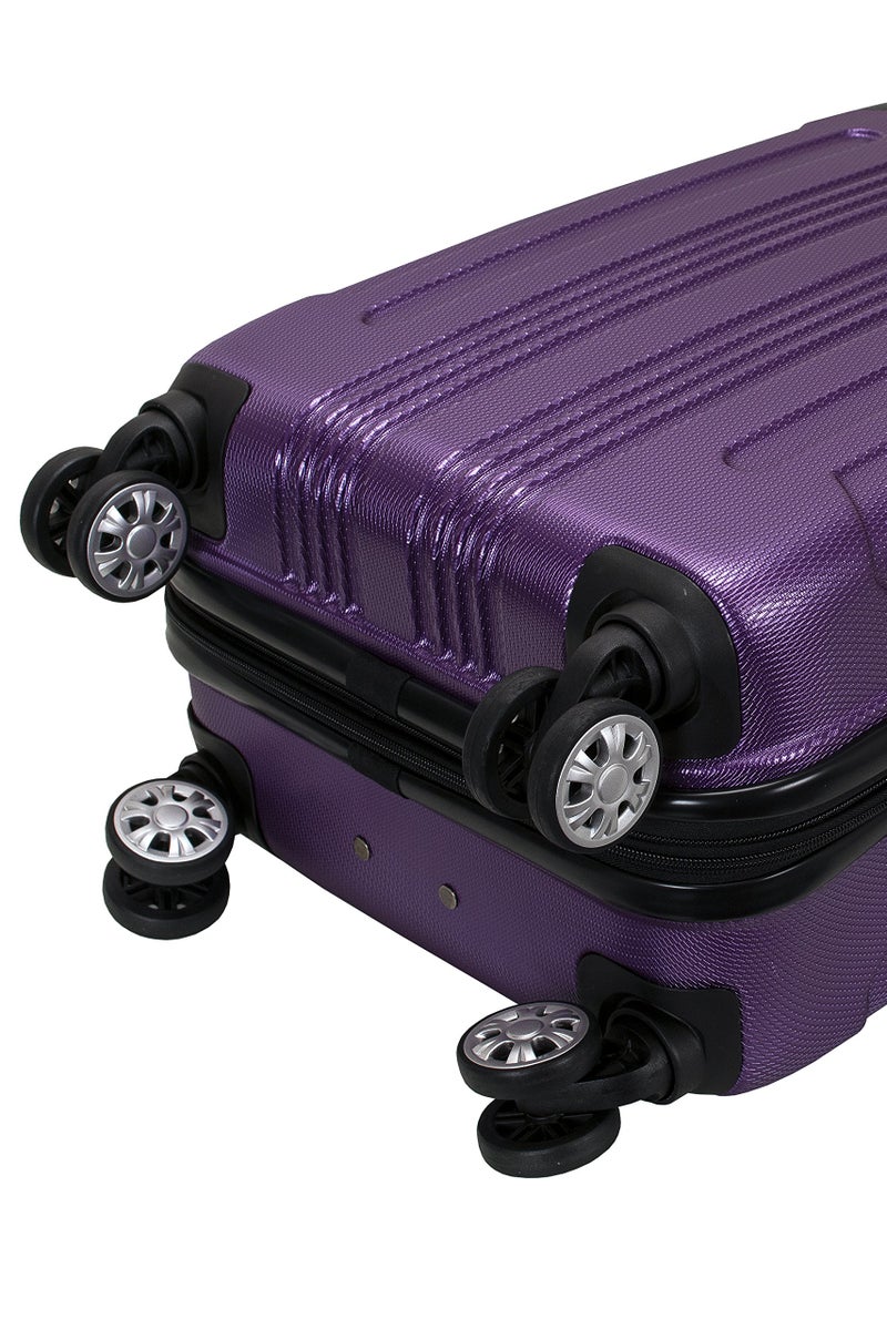 Rockland London Hardside Spinner Wheel Luggage, Purple, Carry-On 20-Inch - Image 2
