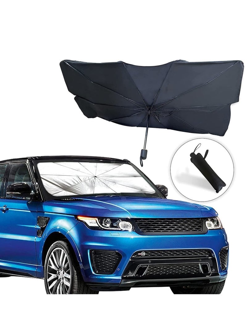 Car Windshield Sunshade | Foldable Reflector Umbrella Sunshade for Cars, Blocks UV Rays Sun Visor Protector Sunshade to Keep Your Vehicle Cool and Damage Free - Image 1