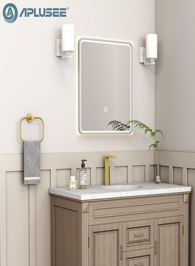 APLusee Square Towel Ring Brushed Gold, 304 Stainless Steel Hand Towel Holder for Bath Kitchen, Wall Mounted - Image 2