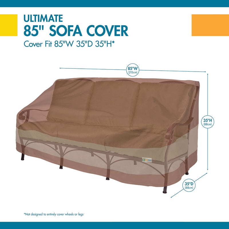 Duck Covers DUCKCOVERS Ultimate Waterproof 87 Inch Patio Sofa Cover, Patio Furniture Covers - Image 3