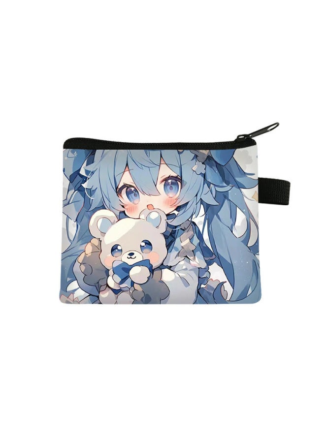 New Hatsune Miku Children's Coin Purse Cute Storage Card Holder Student Portable Mini Bag