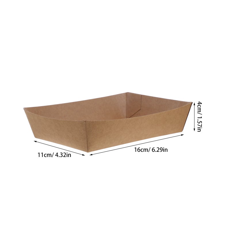 100 pcs Portable Paper Sandwich Boxes Hot Dog Tray Snack Trays For Picnic Takeout Food Paper Containers Bbq And Fried Food Boxes - Image 2