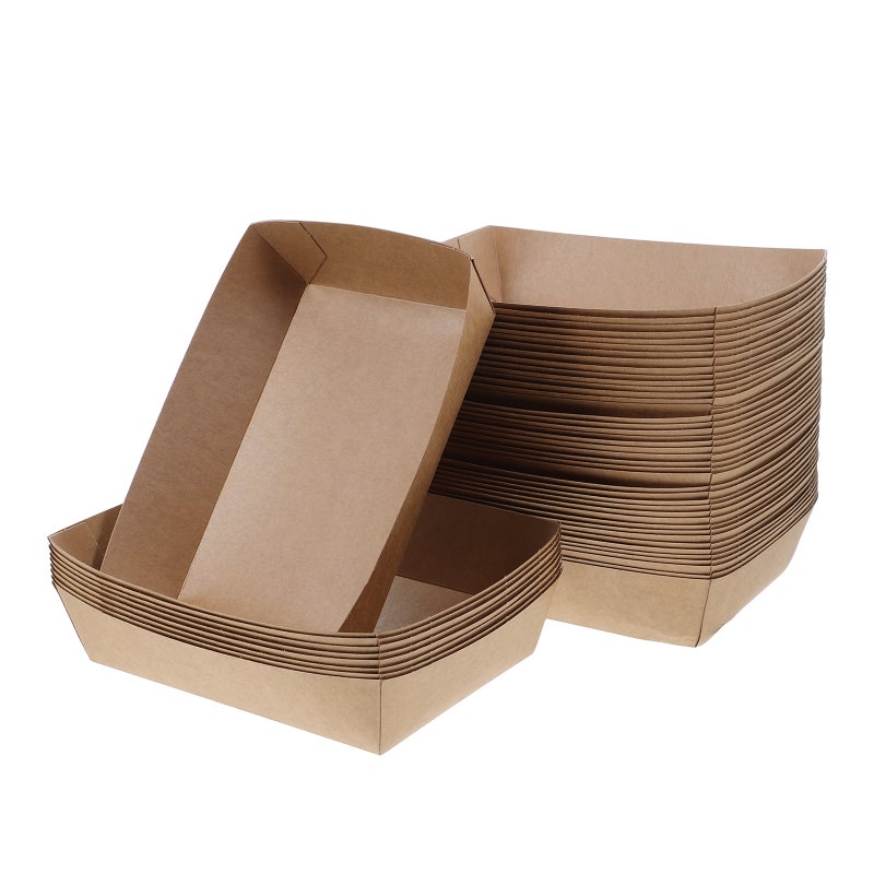100 pcs Portable Paper Sandwich Boxes Hot Dog Tray Snack Trays For Picnic Takeout Food Paper Containers Bbq And Fried Food Boxes - Image 3