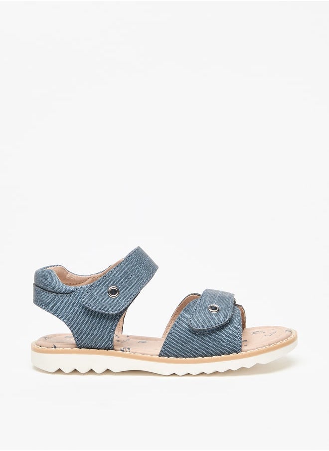 JUNIORS Boys Textured Sandals With Hook And Loop Closure  - Image 1