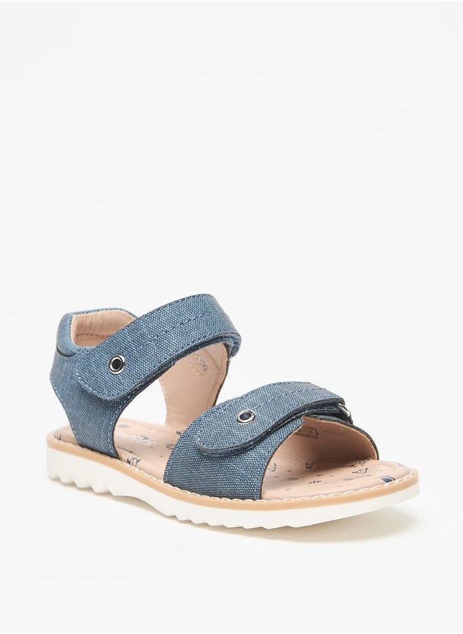 JUNIORS Boys Textured Sandals With Hook And Loop Closure  - Image 2