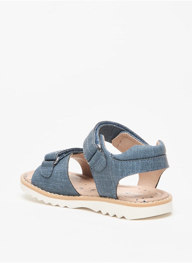JUNIORS Boys Textured Sandals With Hook And Loop Closure  - Image 3
