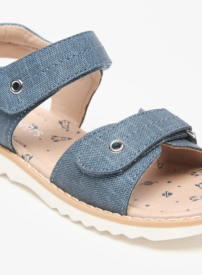 JUNIORS Boys Textured Sandals With Hook And Loop Closure