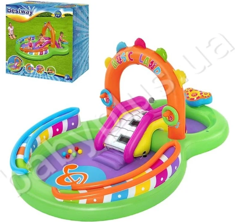 بست واي Amusement Park Inflatable Entertainment Pool with Water Pump- 53117, Slides