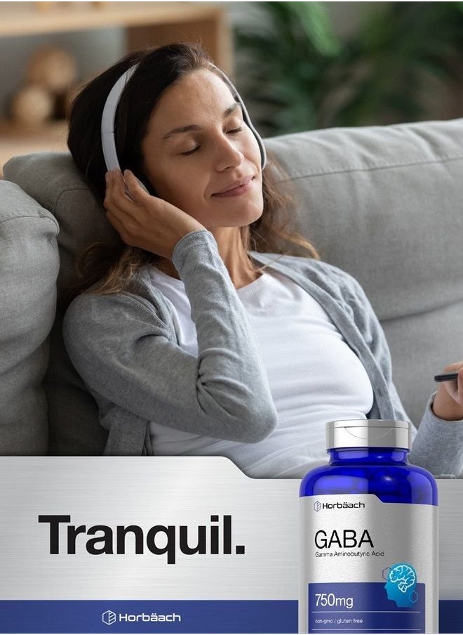 Horbäach - GABA 750mg | Gamma Aminobutyric Acid Supplement | Non-GMO, Gluten Free | by Horbaach - Image 1