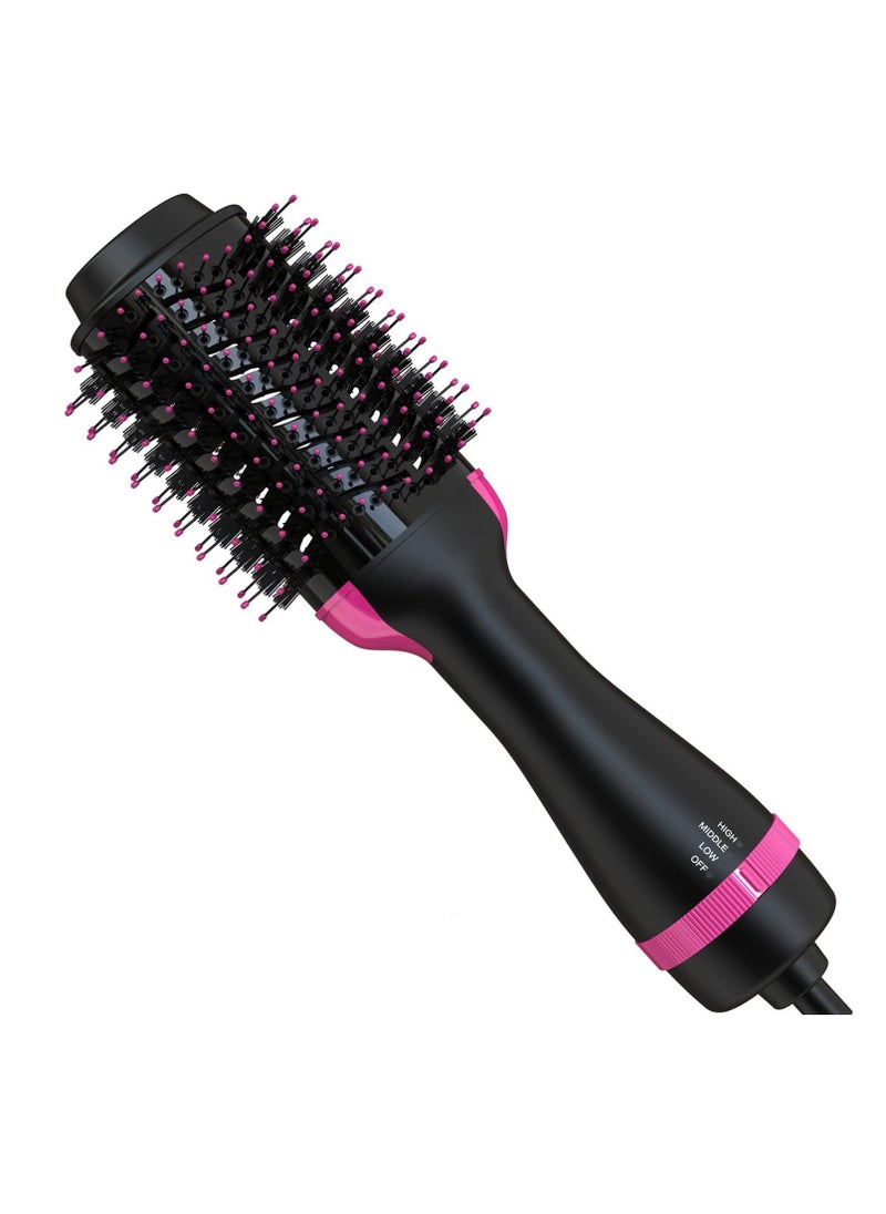 DUKASOU Hair Dryer Brush Blow Dryer Brush in One, 4 in 1 Hair Dryer and Styler Volumizer with Negative Ion, Hot Air Brush Hair Straightener, Curling Brush Oval Shape, Pink  - Image 2