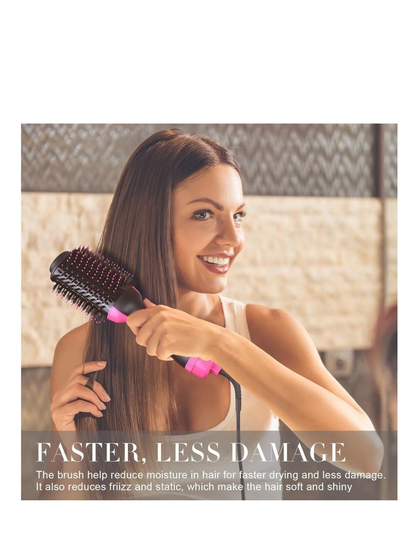 DUKASOU Hair Dryer Brush Blow Dryer Brush in One, 4 in 1 Hair Dryer and Styler Volumizer with Negative Ion, Hot Air Brush Hair Straightener, Curling Brush Oval Shape, Pink  - Image 5