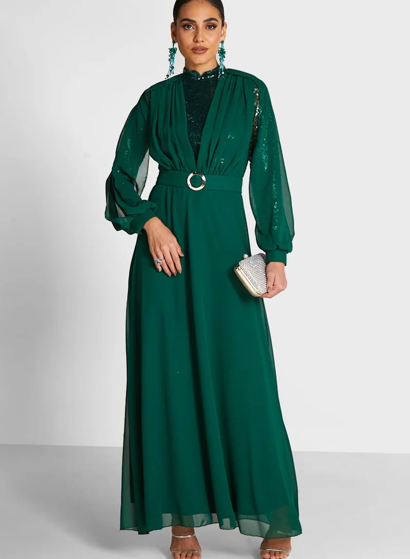 Khizana Sequin Detail Maxi Dress
